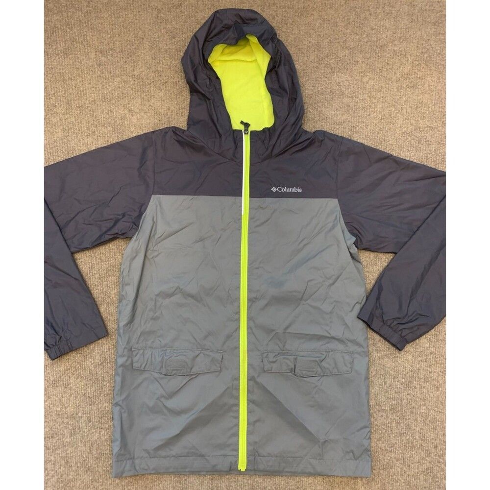 Columbia Jacket Boys L (14/16) Youth Rain-Zilla Nylon Fleece Lined Hooded Zip Up